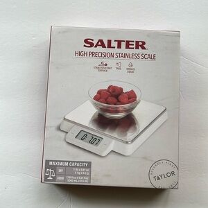 Salter High Precision Stainless Scale Digital Kitchen Steel Platform White. New